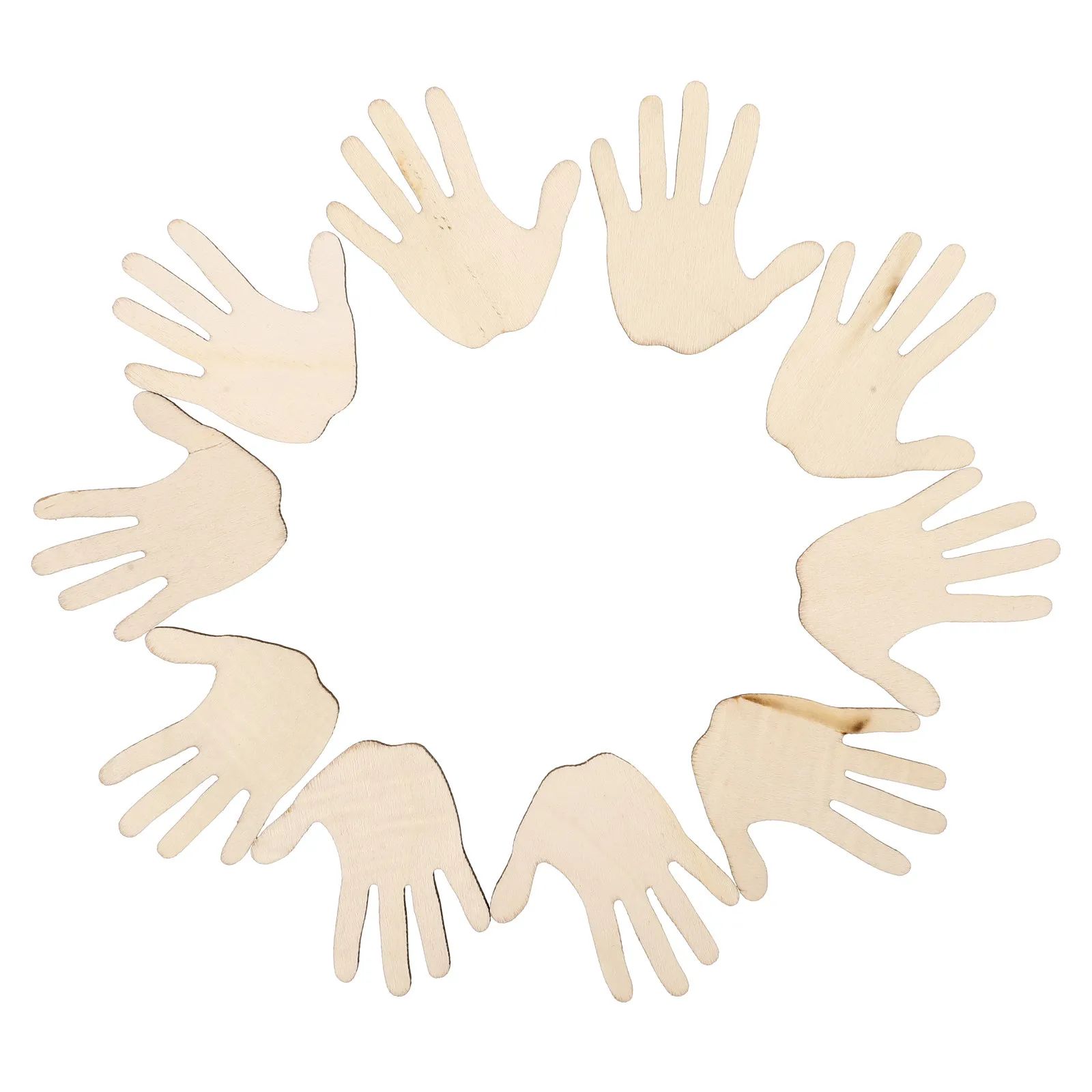 100Pcs Wooden Hand Cutouts Unpainted Palm Shape Wood Blanks for DIY Crafts Painting Home Nursery Art Supplies Hand Wood Sign