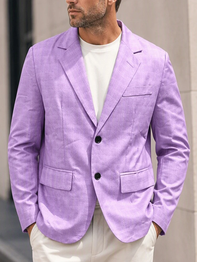 Men Asymmetric Stand Collar Blazer White Diagonal Placket Slim Fit Jacket Fashion Suit Coat Wedding Party Stage Formal Outerwear