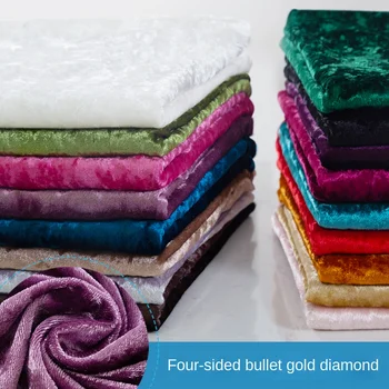 Złote aksamitne tkaniny Diamand Zagęszczona czterostronna rozciągliwa dekoracja lampy stołowej Czarna aksamitna poduszka Torba na ubrania Sofa Ubrania