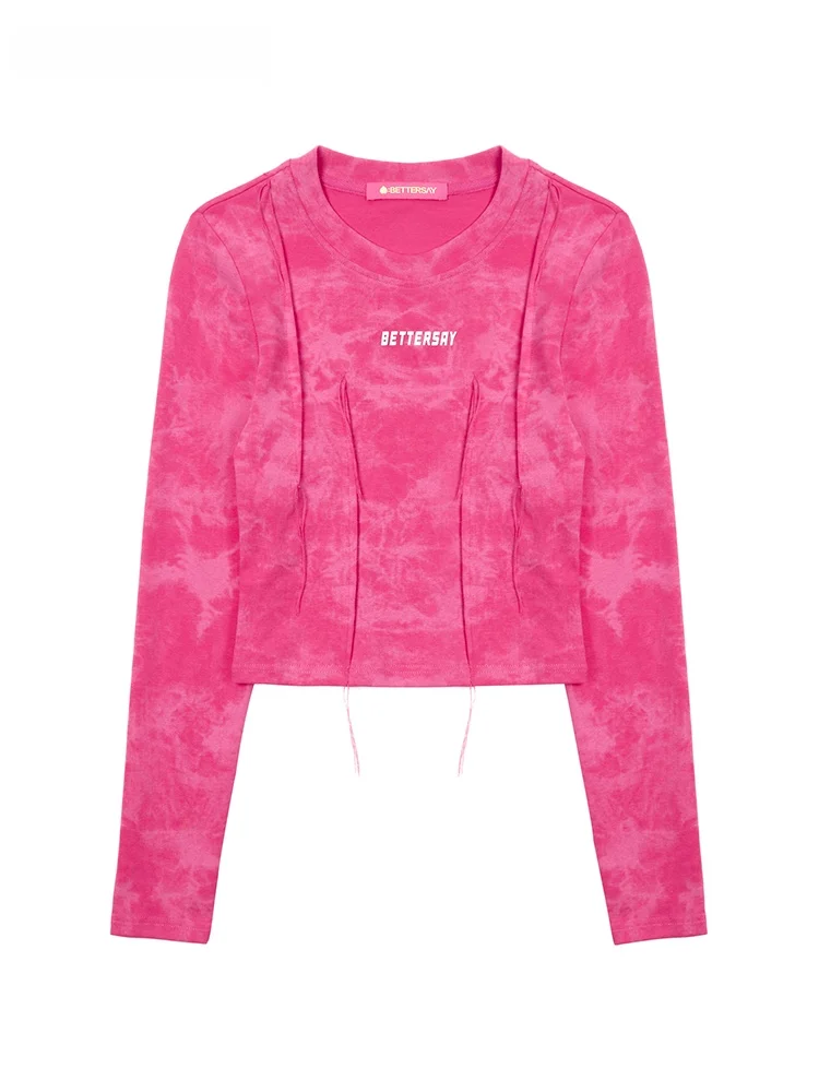 

Bettersay Spicy ort Crop Top Long Sve T-irt Women's Faion Design Cotton Blend Comfortable Fit for Autumn Season