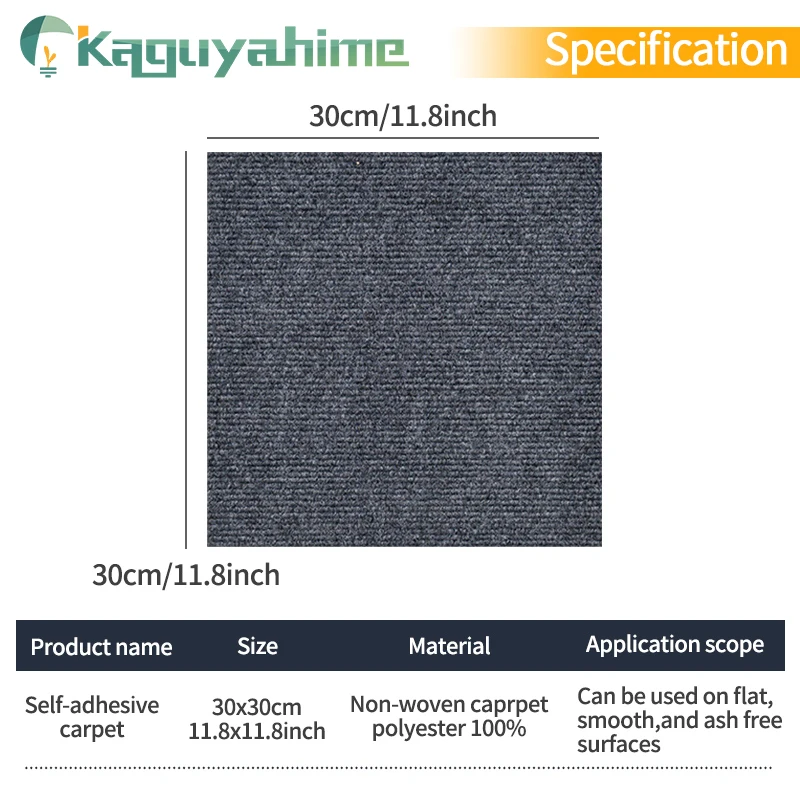 =(K)= 10pcs Self-adhesive Floor Carpet Mats Square 30x30cm Removable Stickers For DIY Home Furnishing Wall Tiles Hallway Indoor