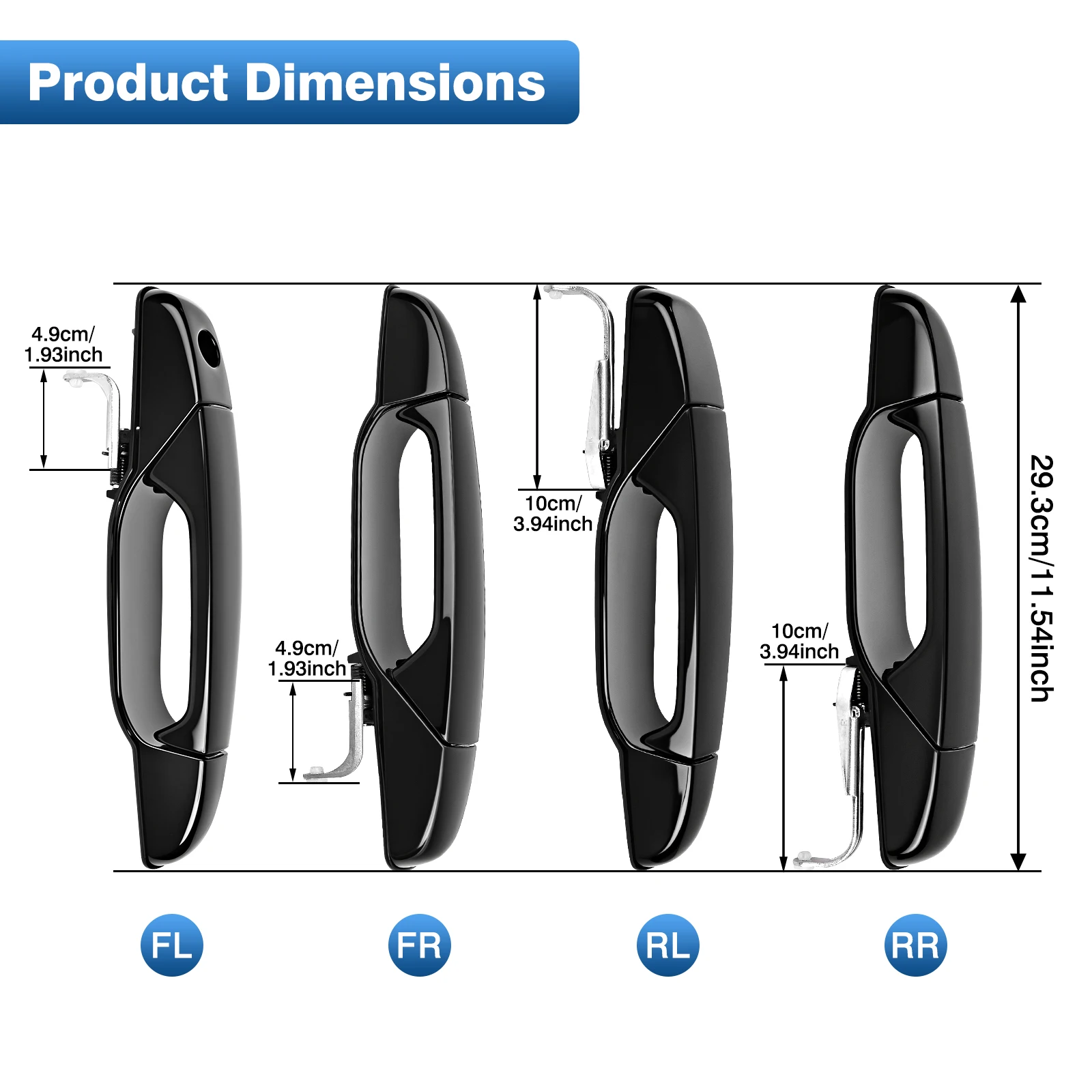 4PCS Car Exterior Door Handle For Chevrolet Silverado Suburban Avalanche Tahoe, GMC Sierra Yukon, Cadillac Escalade 2007-2014 view 3