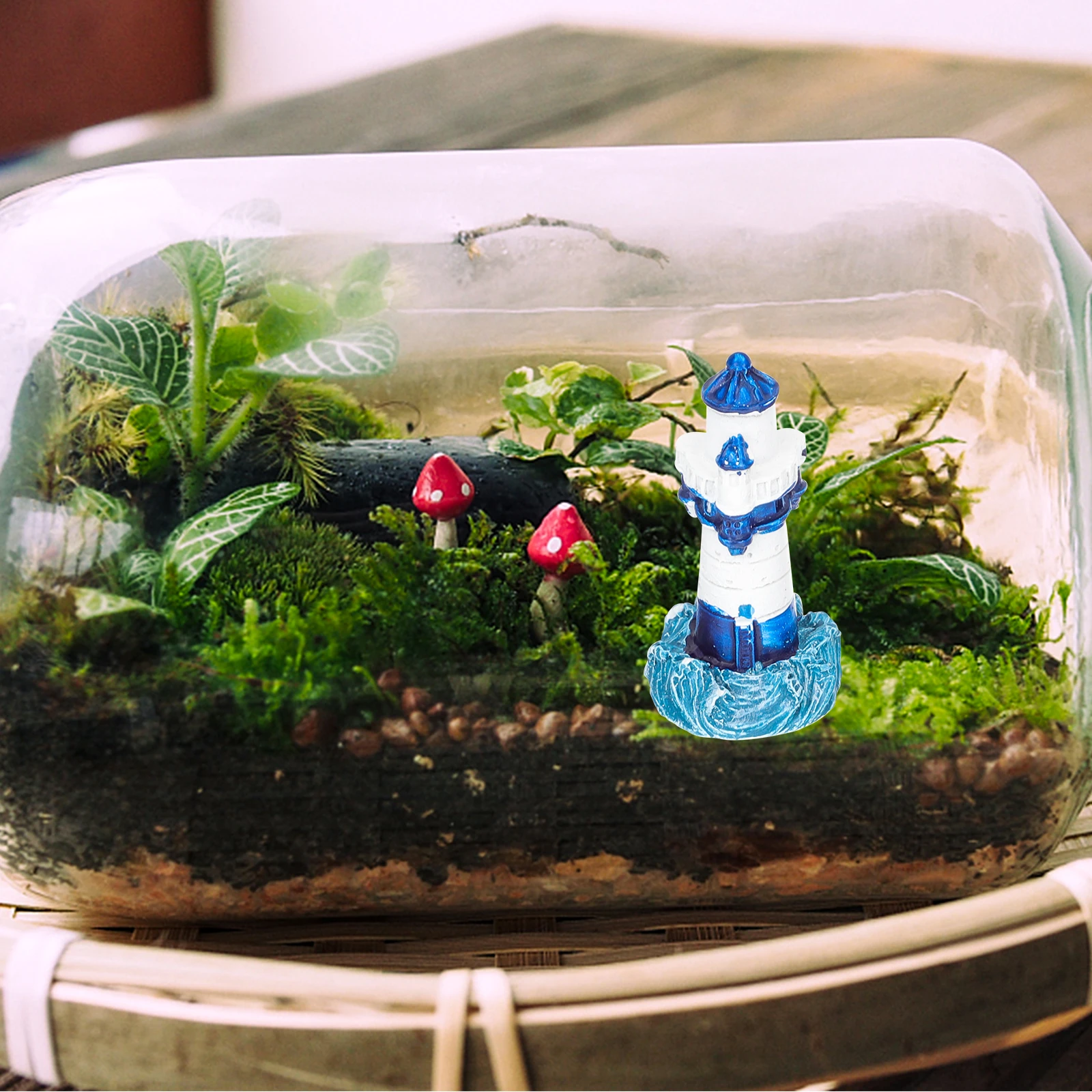 

4pcs Miniature Beacon Ecological Bottle Decor For Micro Landscape Garden Home Desktop Resin Ornament Moss Terrarium Accessory