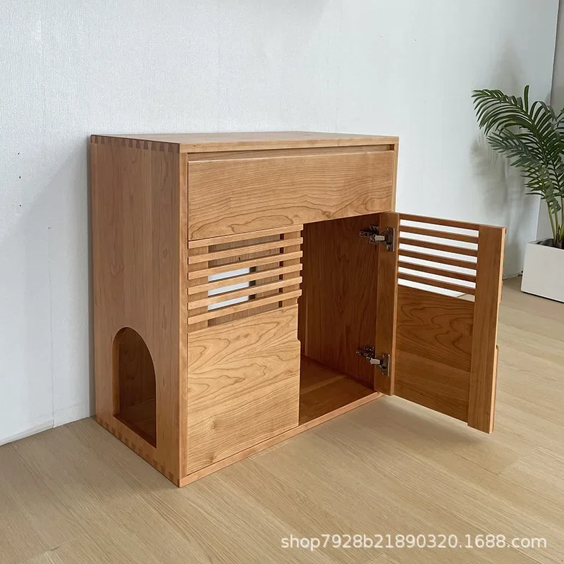 Cat House Dog House Pet Villa Cabinet Cat Space Capsule Solid Wood Cherry Red Oak Ash Wood