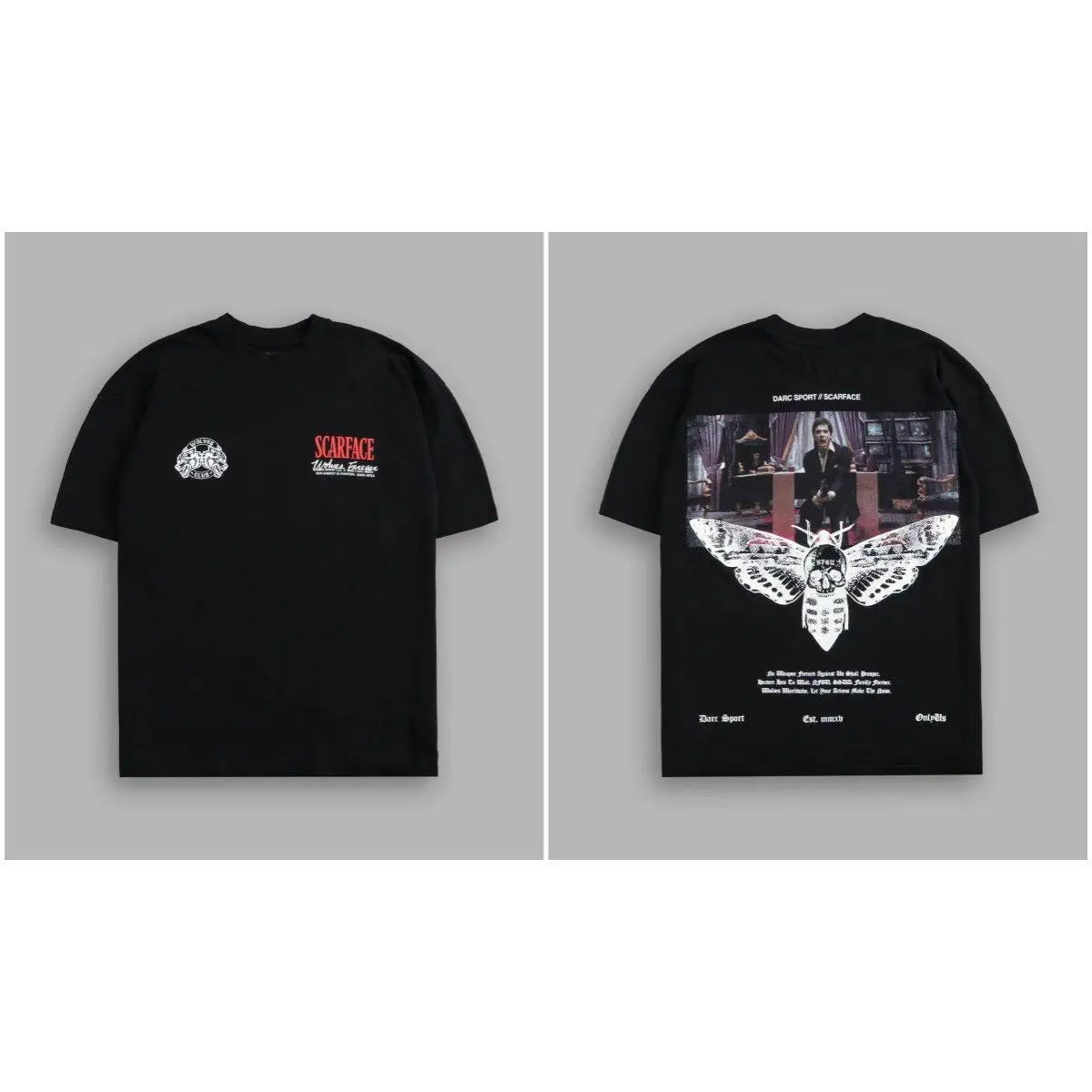 Y2k Wolf Head Short-Sleeved Men's and Women's American Style Fitness and Leisure Loose-Weave Printed Round-neck Cotton T-Shirt