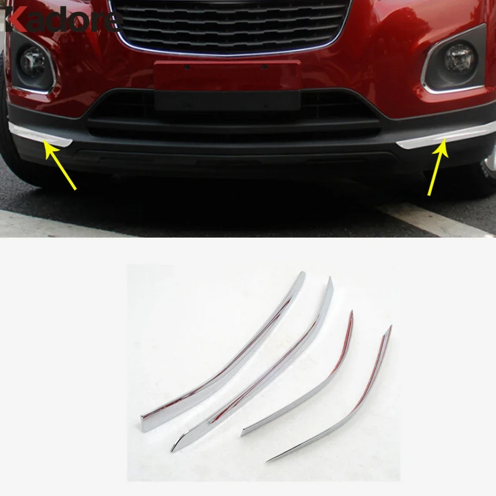 For Chevrolet Trax 2014-2016 2017 2018 Chrome Front Rear Bumper Protector Trim Strip Cover Exterior Car Accessories