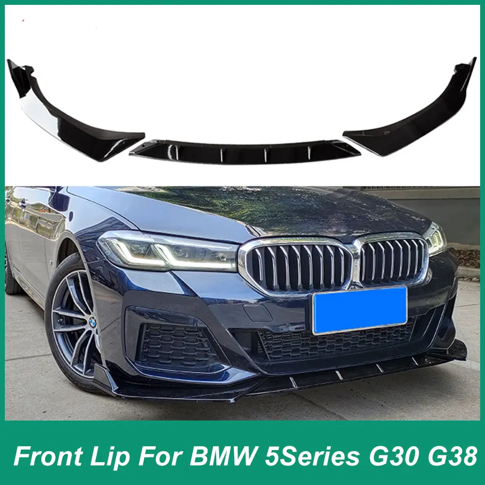 

Для BMW G30 LCI M Sport 2021-2023 передний бампер, диффузор, сплиттер, спойлер, аксессуары для подбородка Iip, комплект кузова, материал ABS, черный карбон