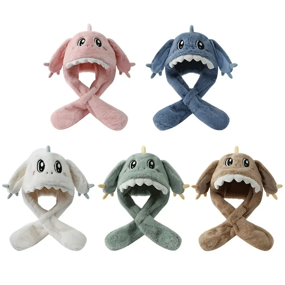 

Fashion Warm Baby Hat With Scarf Coldproof Windproof Warm Ear Protect Cap Cartoon Dragon One-piece Hats Scarves Autumn Winter