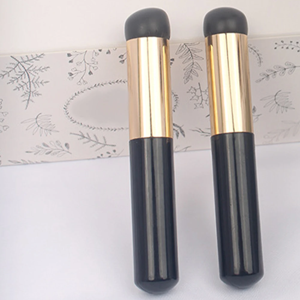 2 uds pincel de lápiz labial aplicadores de silicona para mujeres máscara correctora brillante varitas de viaje cepillos de cabeza redonda