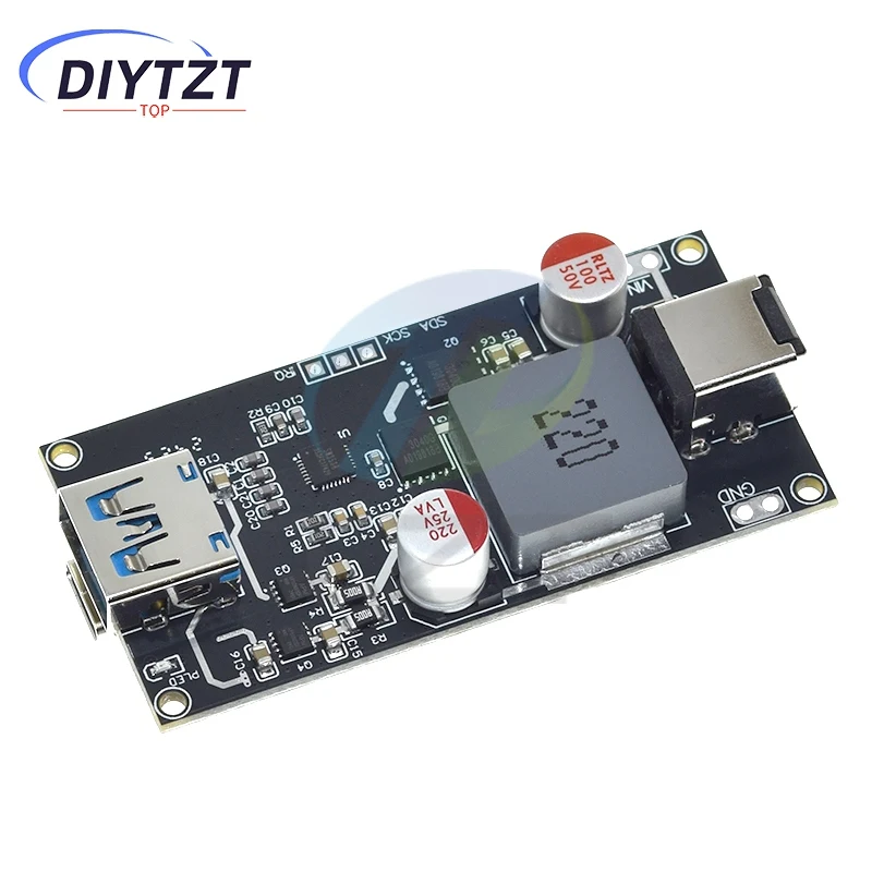 DIYTZT DC 6-30V 140W Multi Protocollo Desktop Modulo di Ricarica Veloce Intelligente Ad Alta Potenza Per QC4.0 +/5.0 PD PPS FCP SCP SFCP AFC