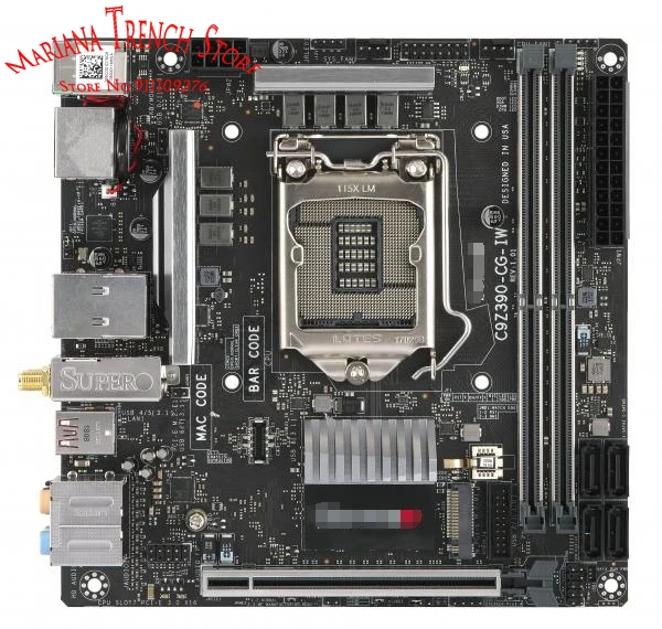 C9Z390-CG-IW for Supermicro Mini-ITX Gaming Motherboard LGA1151 8th/9th Generatio Core i9/i7/i5/i3 2666MHz/2400MHz DDR4 PCI-E3.0