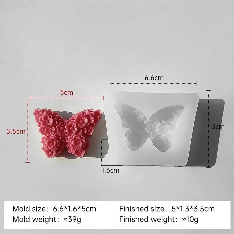 Molde de vela de silicona de mariposa, moldes de yeso de mariposa, suministros para hacer jabón hechos a mano