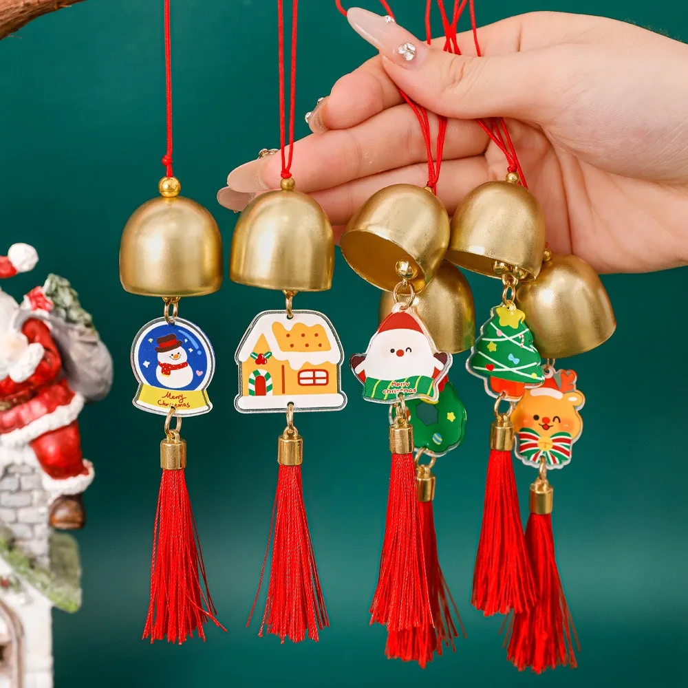 ใหม่อะคริลิคคริสต์มาส Bell เหล็กแบบพกพา Santa Bell WIND CHIME