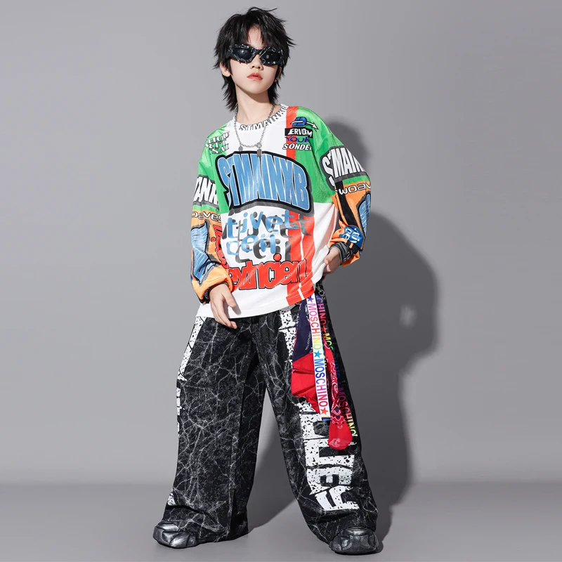 

Детские костюмы для бальных танцев, одежда в стиле хип-хоп для мальчиков, уличная одежда, детский костюм для джазовых танцев, одежда K-pop DW11138