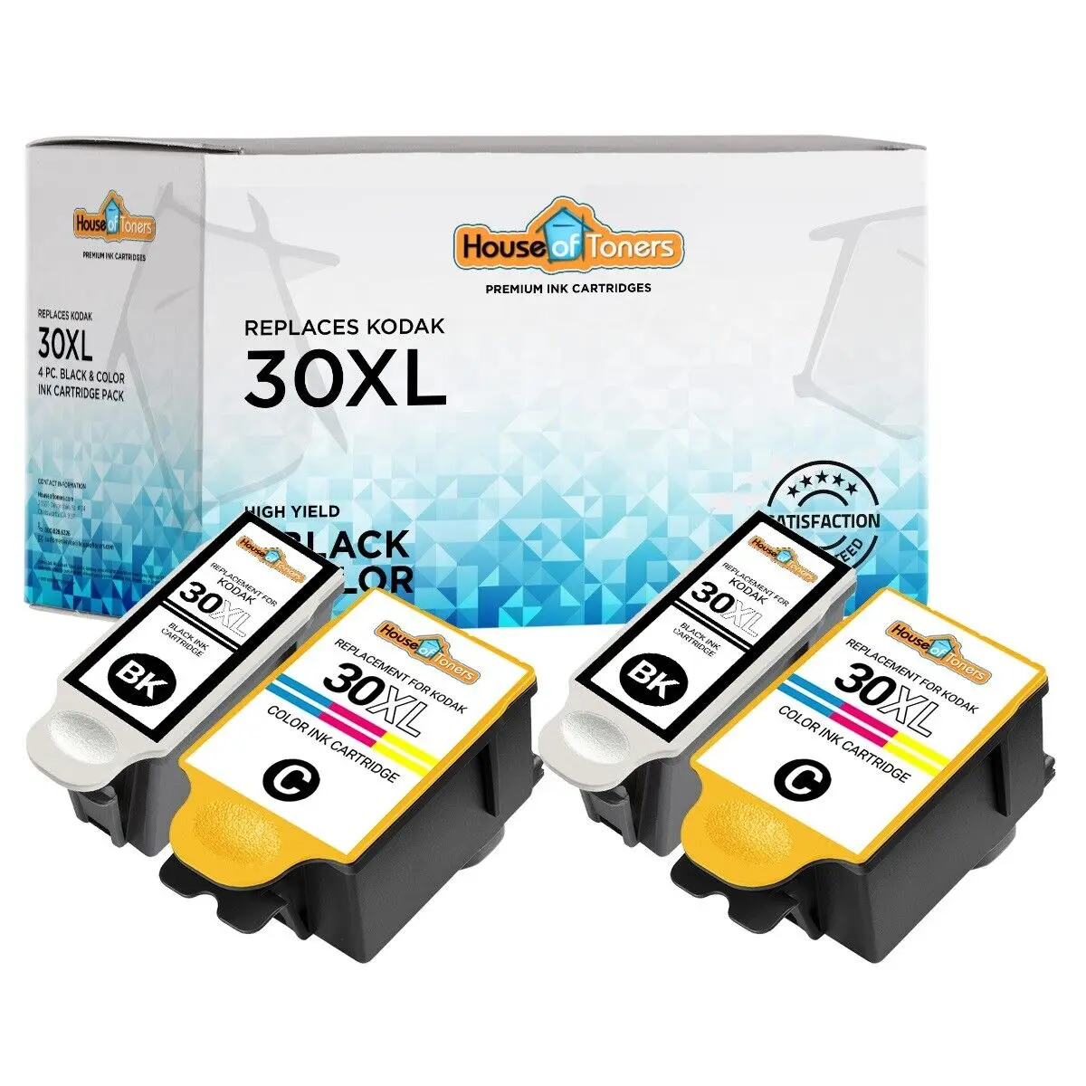 4 Pack 30XL Ink Cartridges for Kodak ESP C110 ESP Office 2170 ESP C310 Printer