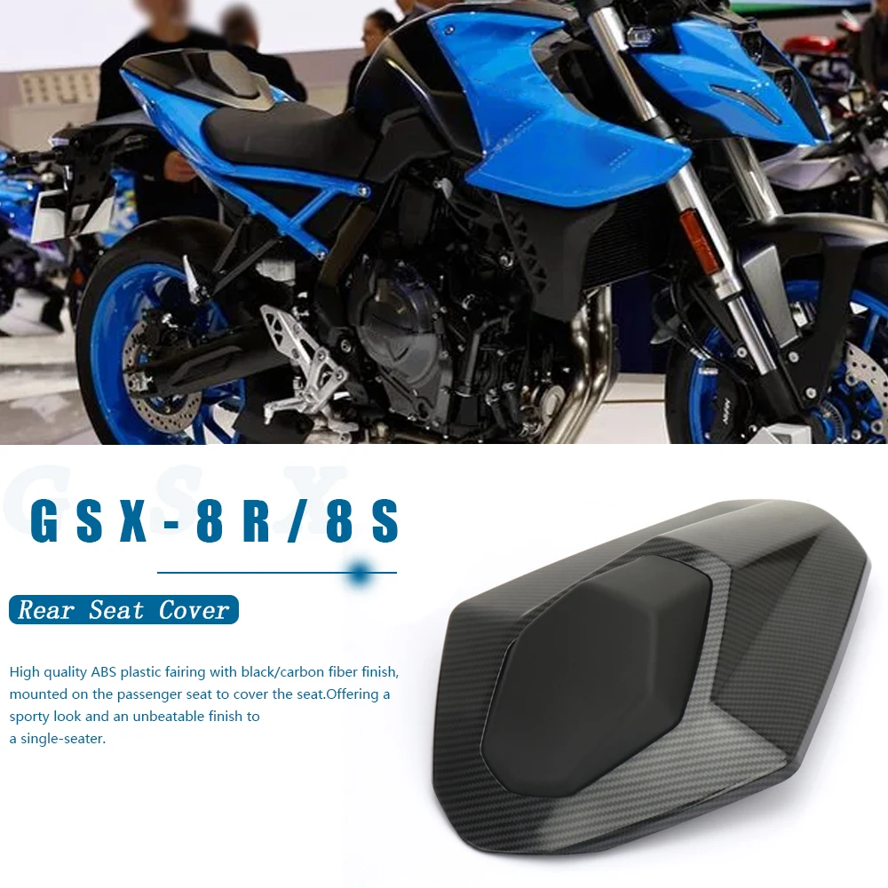 

New Motorcycle Black Carbon Fiber Pillion Rear Seat Cover Cowl Fairing For Suzuki GSX-8S GSX8S GSX-8R GSX8R GSX 8S 8R 2023 2024