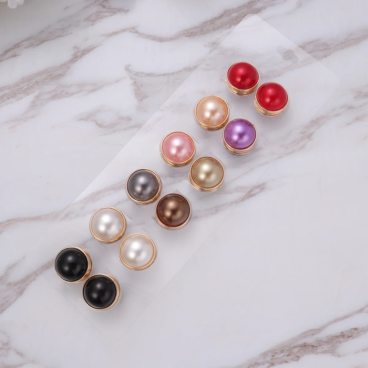 

12PCS Magnetic Iron Snap Buttons Colorful Pearl Scarf Clasp Brooch Pin for Decoration (KC Gold Assorted Color)