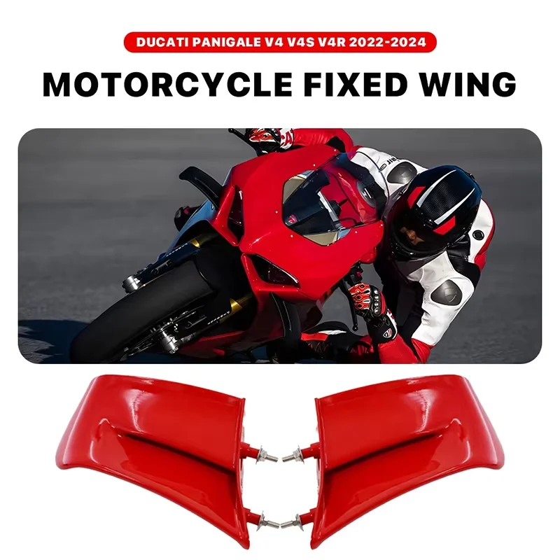 

For DUCATI PANIGALE V4 V4S V4R 2022 2023 2024 Fixed Wing Motorcycle Winglets Aerodynamics Wing Air Deflector Side Wing Fairing
