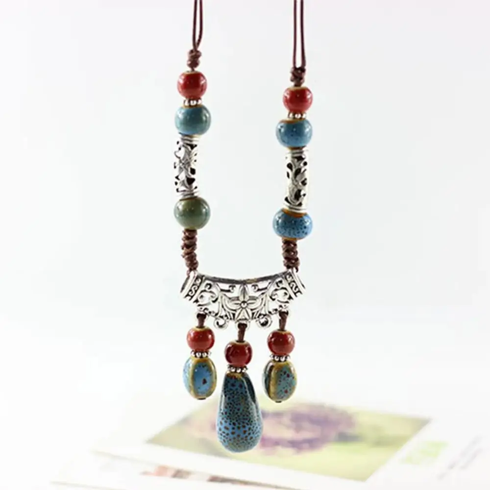 

Retro Ethnic Style Beaded Headdress Tassel Geometric Earrings Necklaces Jewelry Set Pendant Hollow Tassel Forehead Headband Gift