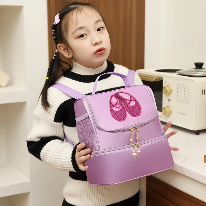 Multi Color Sweet Bowtie Dancer Princess Bag Ballet Leotards Skirts Shoes Storage Bags Fitness Dancing School Backpack for Girls