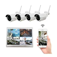 Hd 1080p Ai Human 4 8 ch IP Camera Wifi Nvr Kit 12.5 Inch Lcd Night Vision Wireless Home Security CCTV Camera System