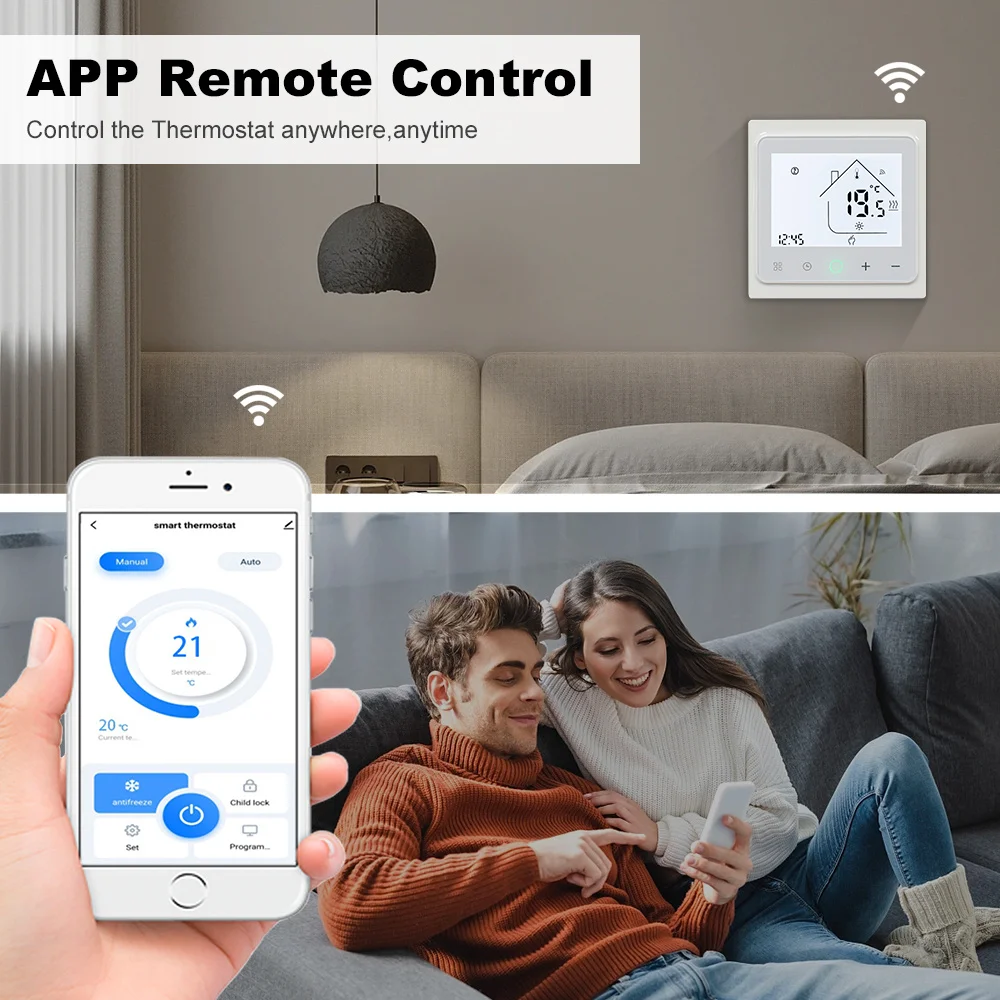 Smart Thermostat WiFi Temperature Controller for Water/Electric Warm Floor Heating Gas Boiler Works with Alexa Google Home Tuya