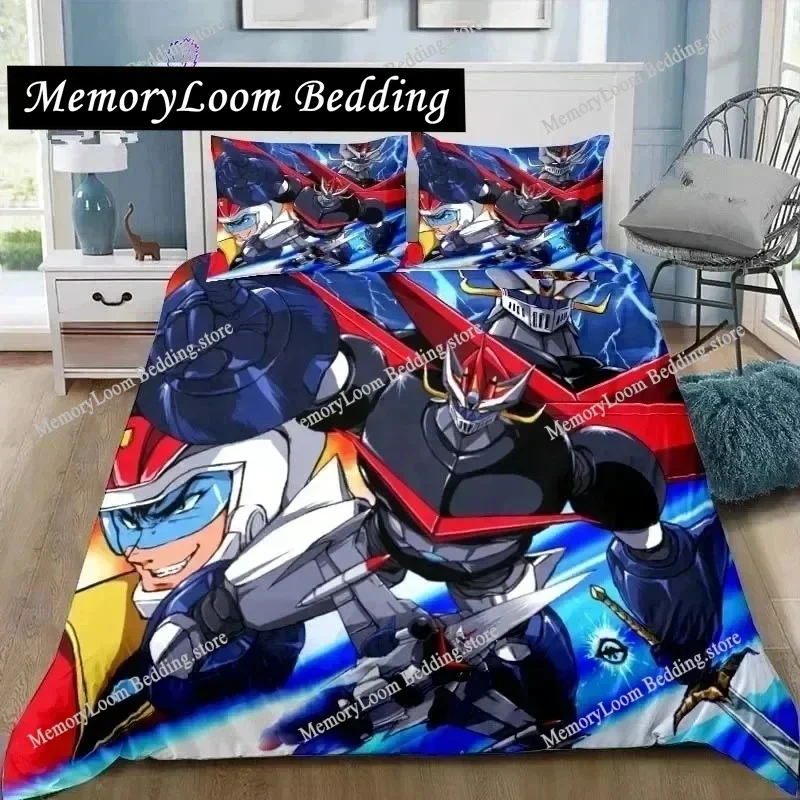 Mazinger z UFO Robot Grendizer Bedding Set Single Twin Full Queen King Size Bed Set Adult Boys Bedroom Anime Bedding Gift