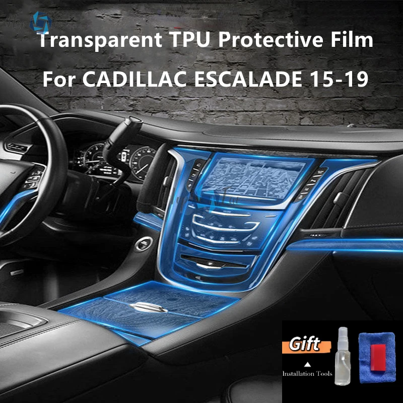 

For CADILLAC ESCALADE 15-19 Car Interior Center Console Transparent TPU Protective Film Anti-scratch Repair Film Accessories