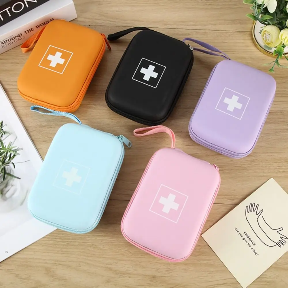 Portable Large Capacity Travel Storage Bag PU Lightweight Small Medicine Bag Waterproof Divided Interior Pill Organizer Bag