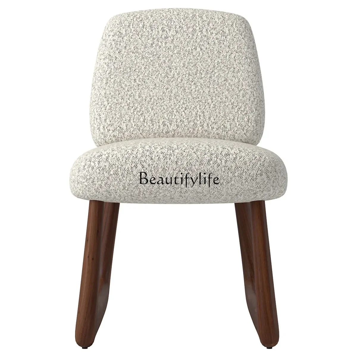 LXAmerican Vintage Restaurant Lamb Fleece Dining Chair Dressing Stool Cream Wind Bedroom Makeup ChairSSS