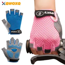 1Pair Kids Cycling Gloves Breathable Bicycle Gloves Half Finger Bike Gloves Non-Slip Mitten Outdoor Sports Roller Skating Gloves