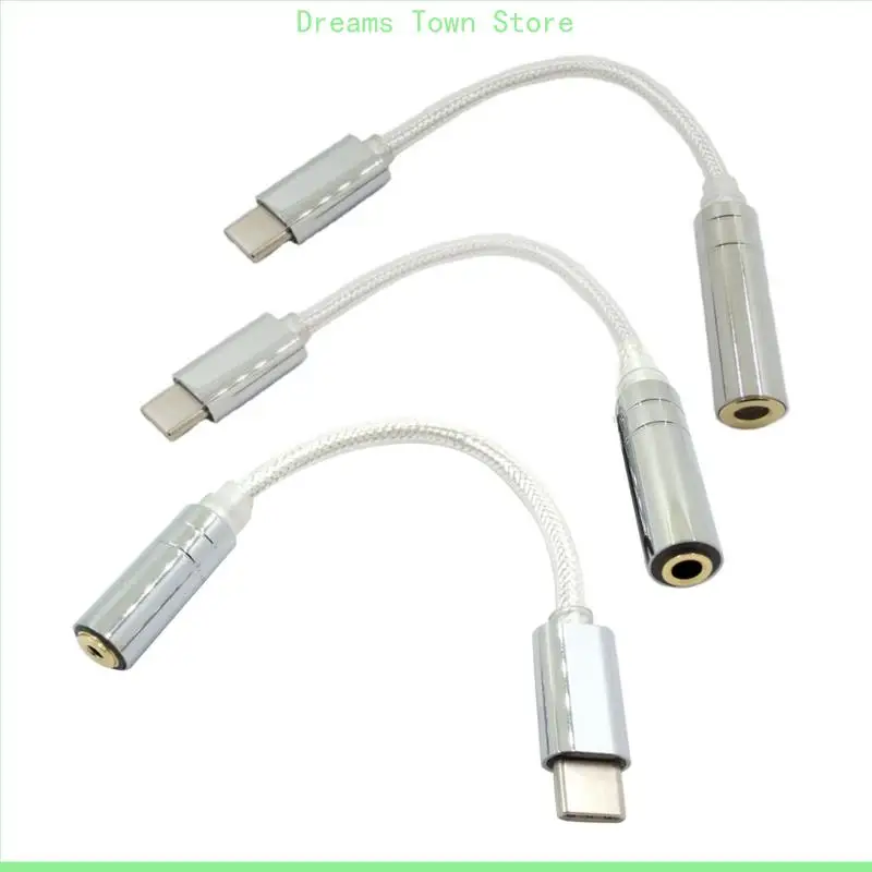 HX6A Multifunction USB C to 3.5/2.5/4.4mm Female Adapter DAC Noise Reduction Chip Headphone Adapter Headset Accessories