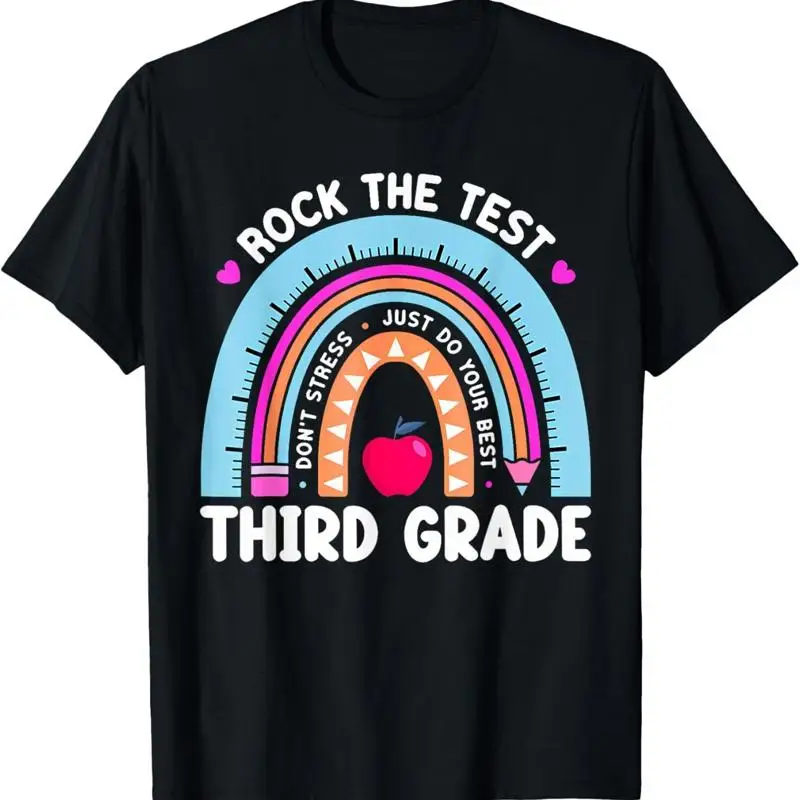 

Rock The Test Day 3Rd Grade Teacher Third Testing T Shirt