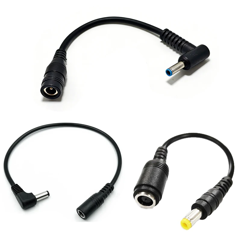 1PCS 5.5*2.1mm To 4.5*3.0/5.5*2.1mm， 7.4*5.0mm to 5.5*2.5mm DC Power Charger Converter Adapter Right Angle Cable
