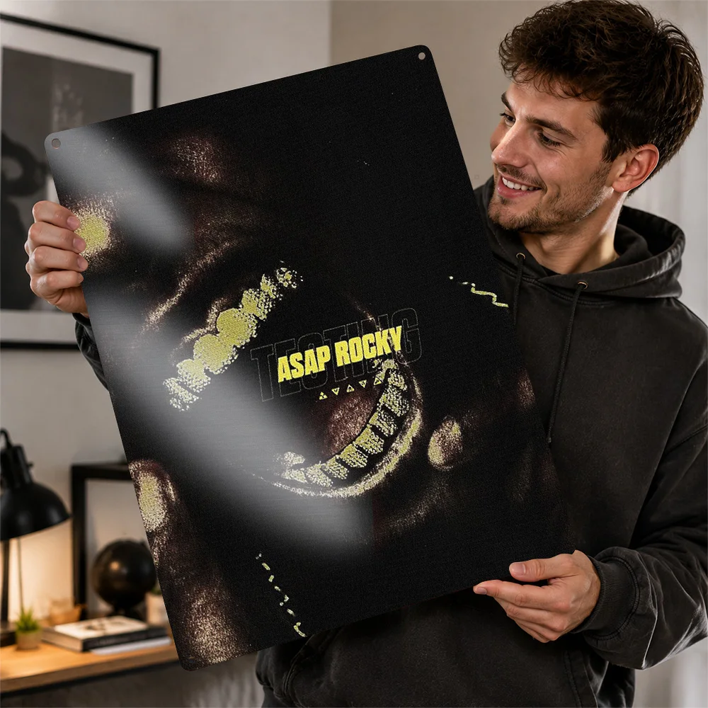 ASAP Rocky Smile Graphic Printed Poster Customized Aluminum Metal Sign Lyrical Legend Wall Art A Distinctive Gift For Rap Fans
