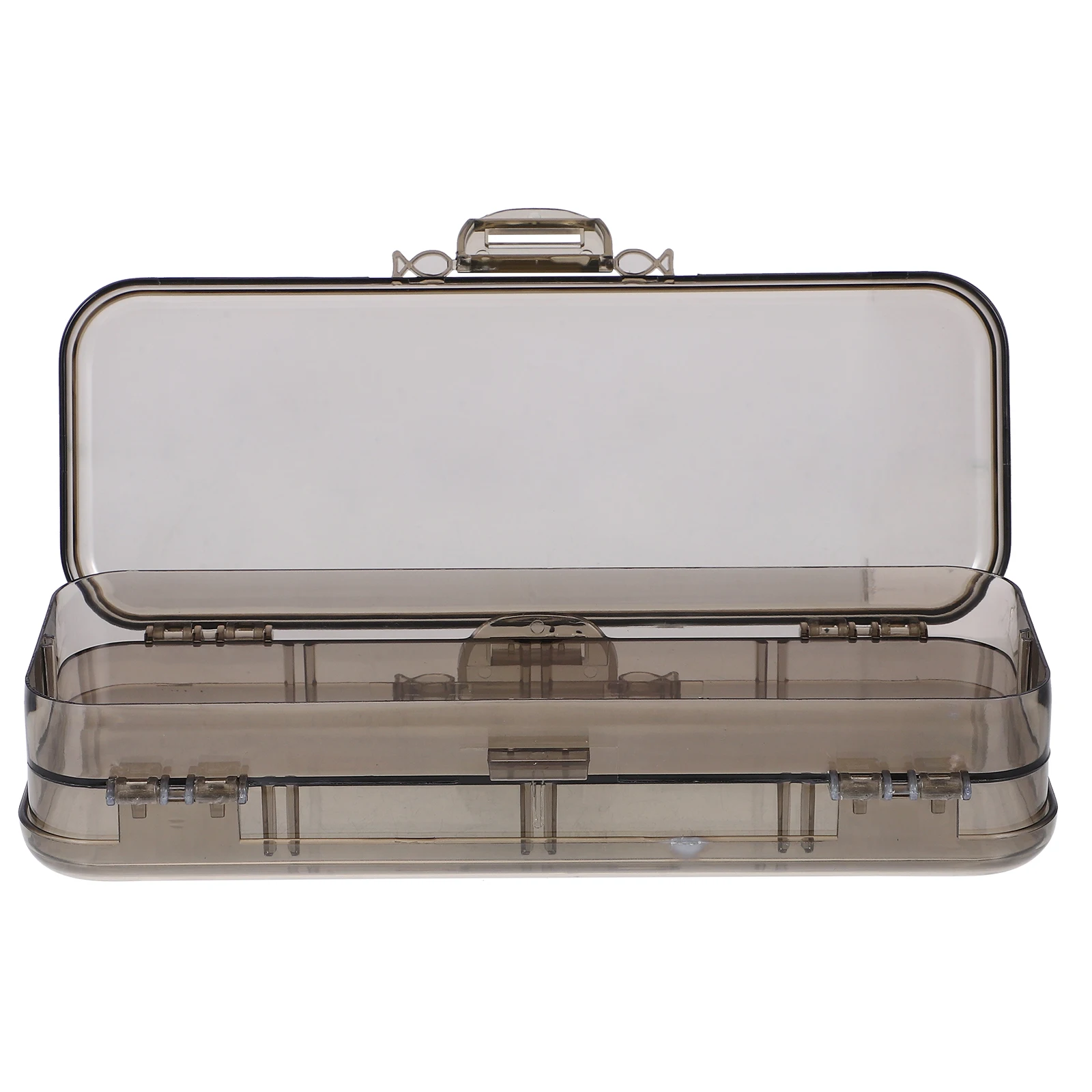 Pencil Box Stationery Desk Holder Simple Small Plastic Case Boxes Black Large Capacity Organized Student