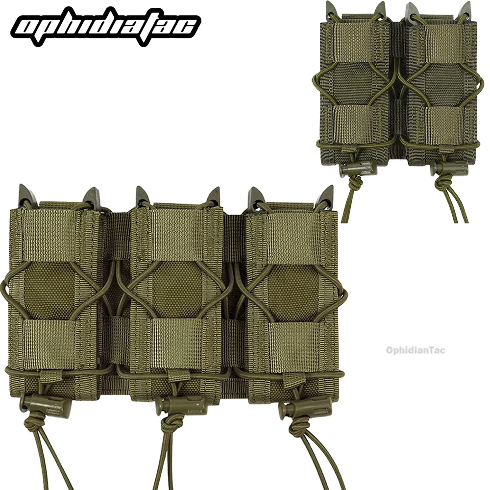 OPHIDIAN เหมาะสําหรับ 9 มม.นิตยสาร POUCH คู่/Triple นิตยสาร POUCH MOLLE MAG HOLSTER การล่าสัตว์ผู้ถือไฟฉาย EDC