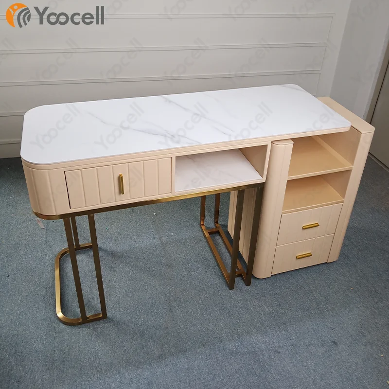 Yoocell Modern Style Beauty Salon Furniture Cream Table Haute Manicure Pedicure Tables Wholesale Professional Salon