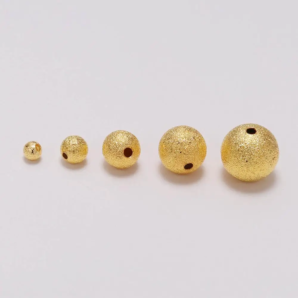 20-100Pcs/lot 4-12mm Round Copper Doreen Spacer Bead Frosted Ball End Seed Beads For DIY Jewelry Making Finding Accessories