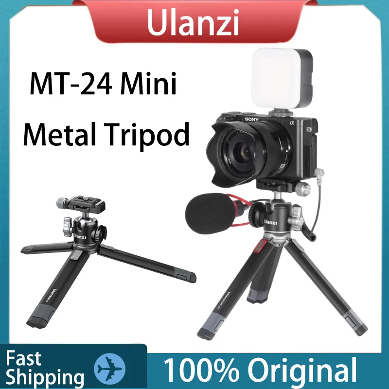 

Ulanzi MT-24 Tripod Mini Metal Desktop Extension Tripods Universal Portable Selfie Stick For Camera Photography Vlog Tilt Tripod