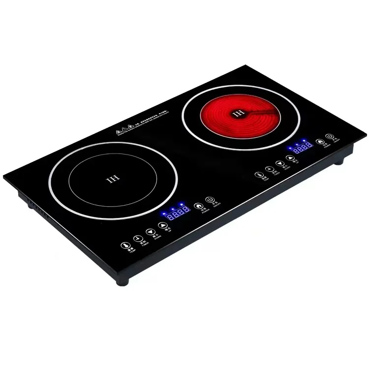 2 Burner Built-in Electric Induction Cooktop with Glass Surface Energy-Saving & Eco-Friendly for Household Use