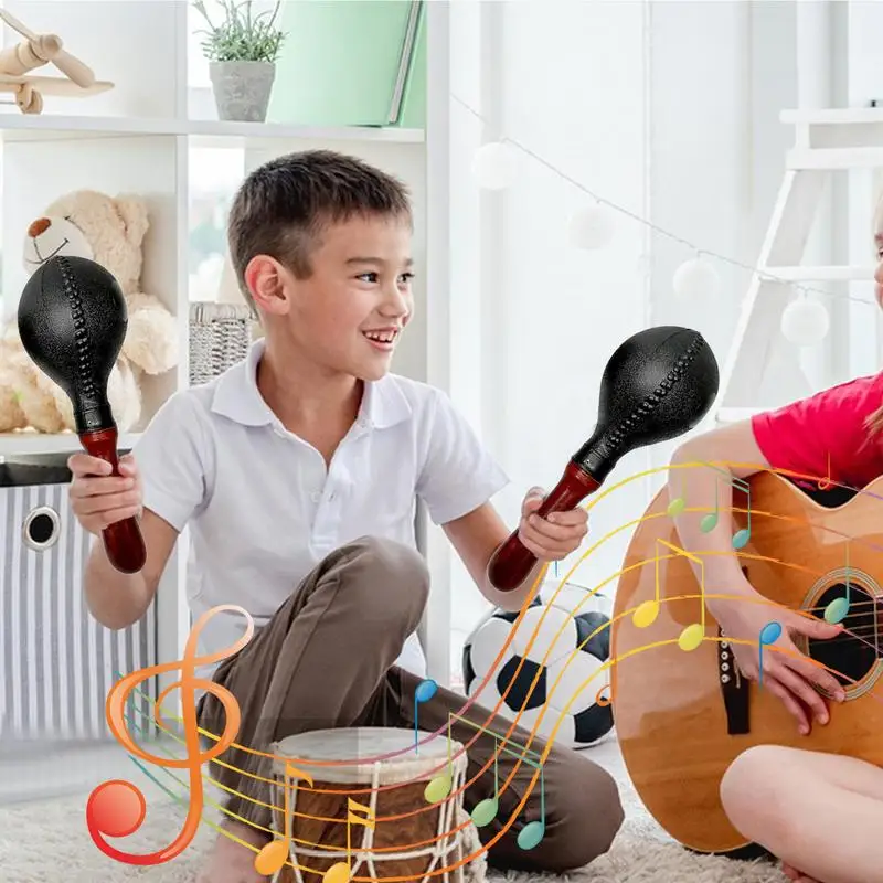 Maracas For Kids Wooden Handle Design Shakers Musical Instruments Musical Toy Rattles Sand Balls Sand Hammer With Clear Sound