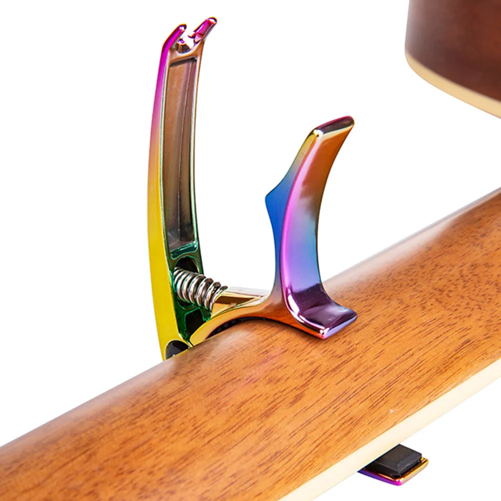 

1Pcs Guitar Capo Metal Rainbow Color Practical Guitar Tone Changer Clip Durable Useful Sandhi Clip Ukulele Accessory