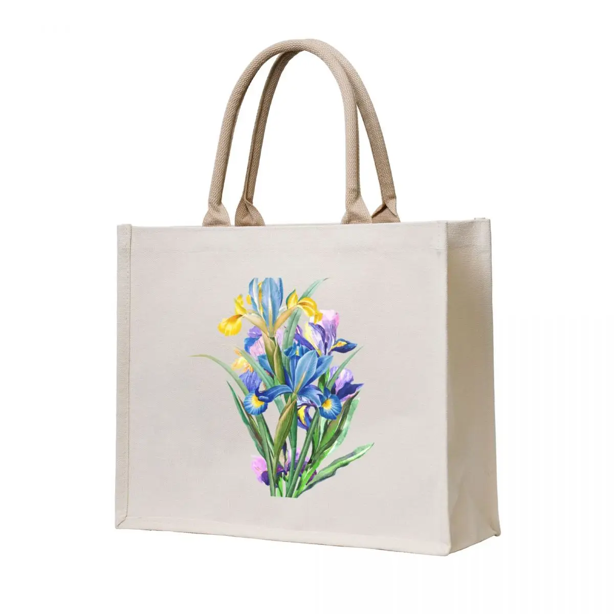 

Watercolor Iris botanical illustration Tote Bag Woman shopper bag cute pouch bag personalized tote