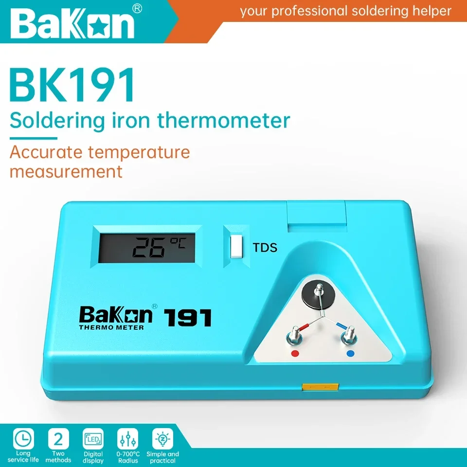 YARUN  YR-191/BK-191 Soldering Iron Tip Thermometer Convenient For Lead-Free Solder LCD Digital Display Measurement Temp