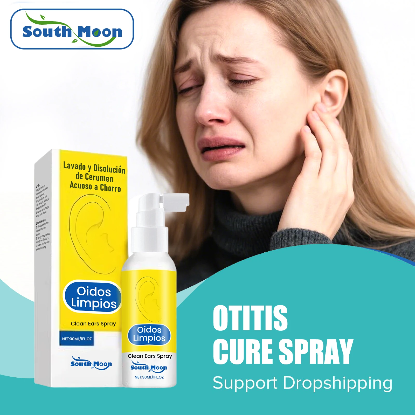 

Tinnitus Relief Spray Improve Listening Soothing Ear Itchy Discomfort Hearing Loss Cleaning Earwax Blockage Otitis Care Spray
