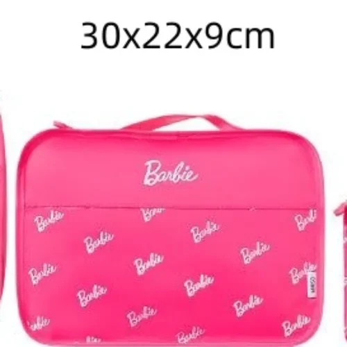 Anime Miniso Barbie Storage Bag Cartoon moda donna abbigliamento portatile Shopping Bag Kawaii Casual borsa cosmetica di grande capacità