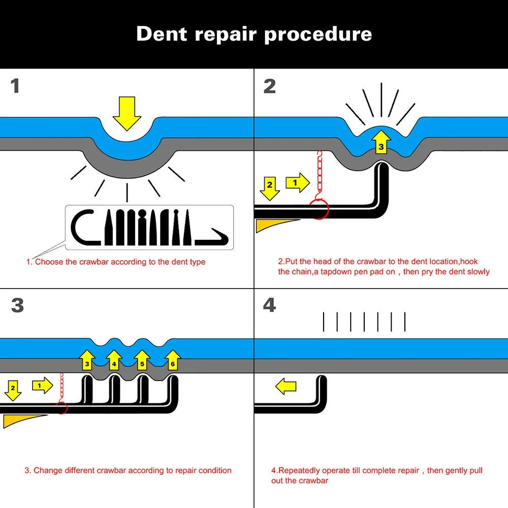 Super PDR Dent Repair Puller Hook Rods Car Dent Remover Pdr Tools for Auto Dent