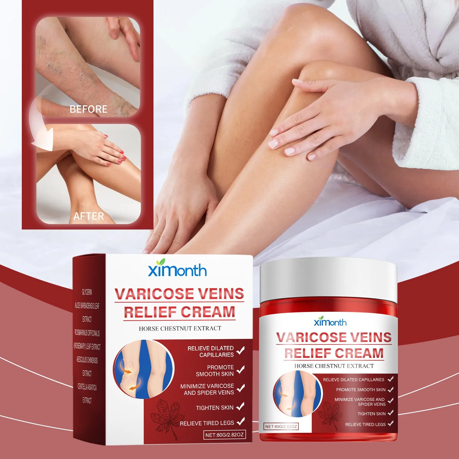 Varicose Vein Relief Paste Improve Blood Circulations Spider Varicose Vein For Tired Heavy Legs Fast Relief New Skin care cream