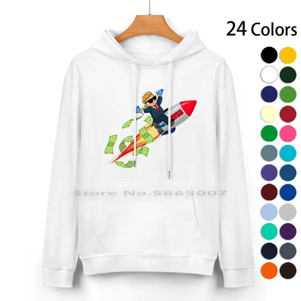 Wsb To The Moon Pure Cotton Hoodie Sweater 24 Colors Wall Street Bets Stonksmemes Wsb Wallstreetbets Memes Stocks Elon Musk